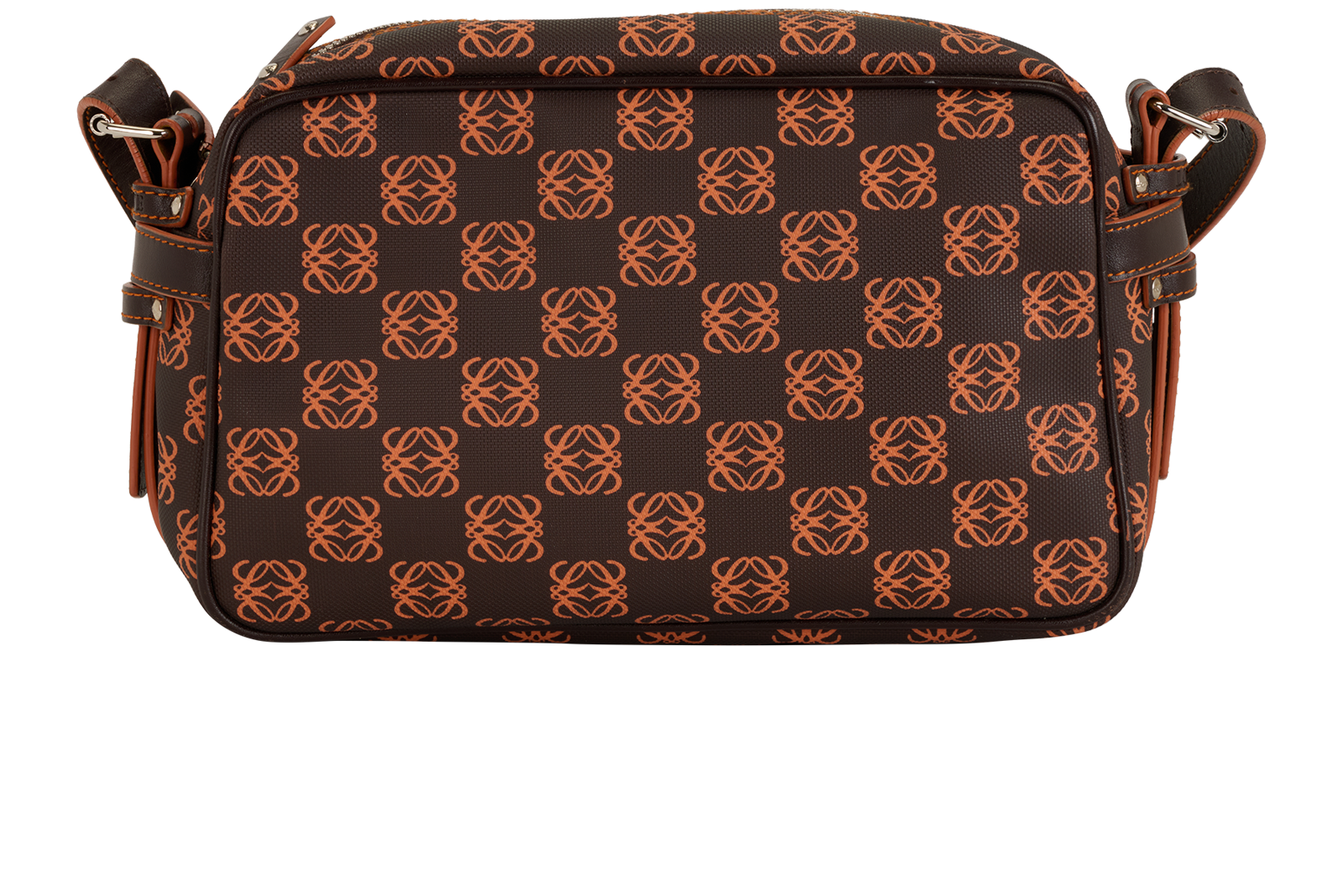 Anagram Shoulder Bag, &pound;250, Handbags, Brown/Orange, Canvas, Back view